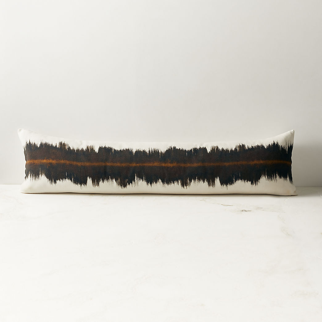 Vesper Brown and Tobacco Linen Throw Pillow 48"x12
